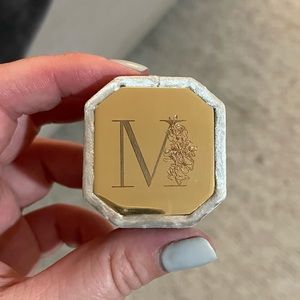The Mrs.Box grey velvet with engraved M